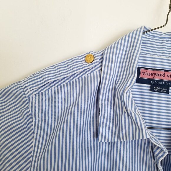 NEW Vineyard Vines Striped Button Up Nautical Top - Picture 4 of 6